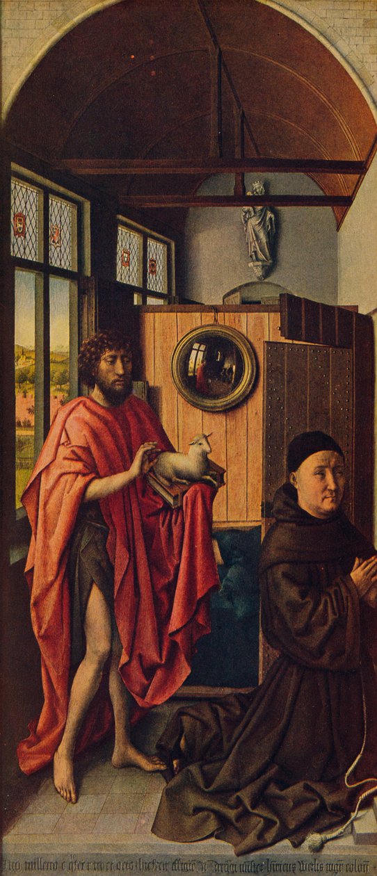 Keresztelő Szent János és Werli Henrik ferences mester, 1438, 1934 alkotó: Robert Campin