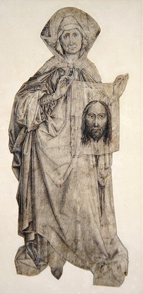 St. Veronica (toll, tinta és indiai tinta mosás velumen) alkotó: Robert Campin