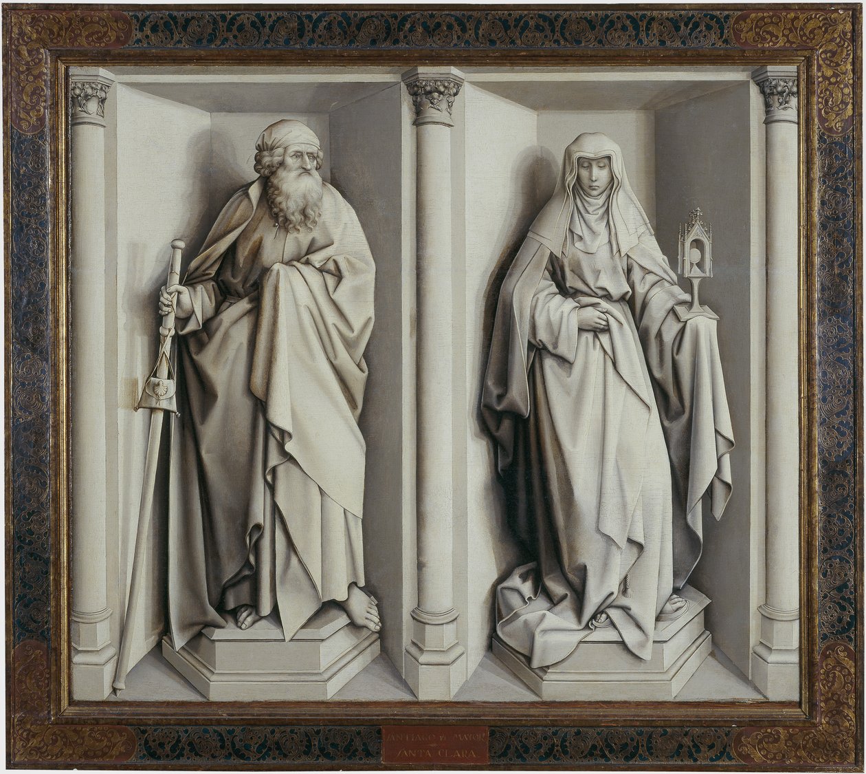 Mária és József házassága. Fordított alkotó: Robert Campin