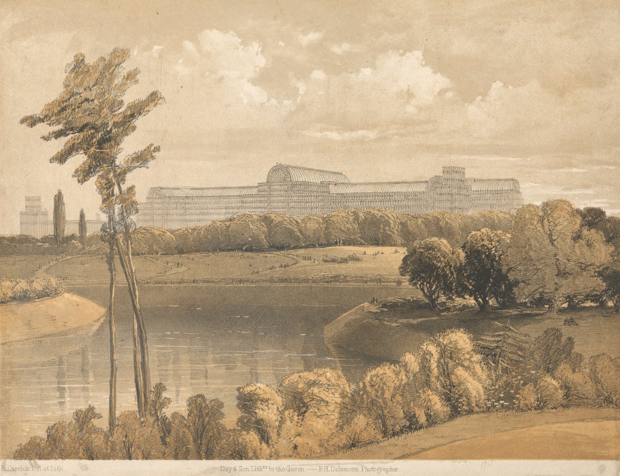 Crystal Palace a víztározóból, Sydenham alkotó: Robert Carrick