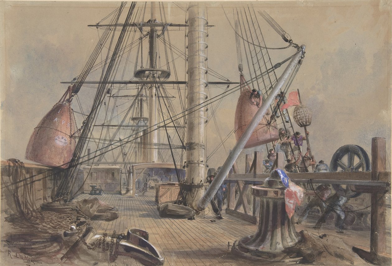 Kijutni az egyik nagy bójából: A nagy keleti fedélzetre nézve..., 1865-66. alkotó: Robert Charles Dudley