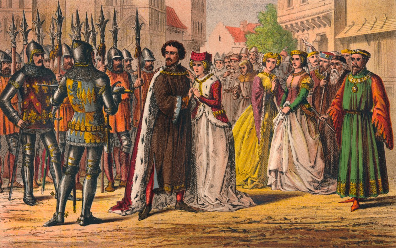 Uram, Bolingbroke elméje megváltozott, Pomfrethez kell fordulnia, nem a toronyhoz, c1875 alkotó: Robert Charles Dudley