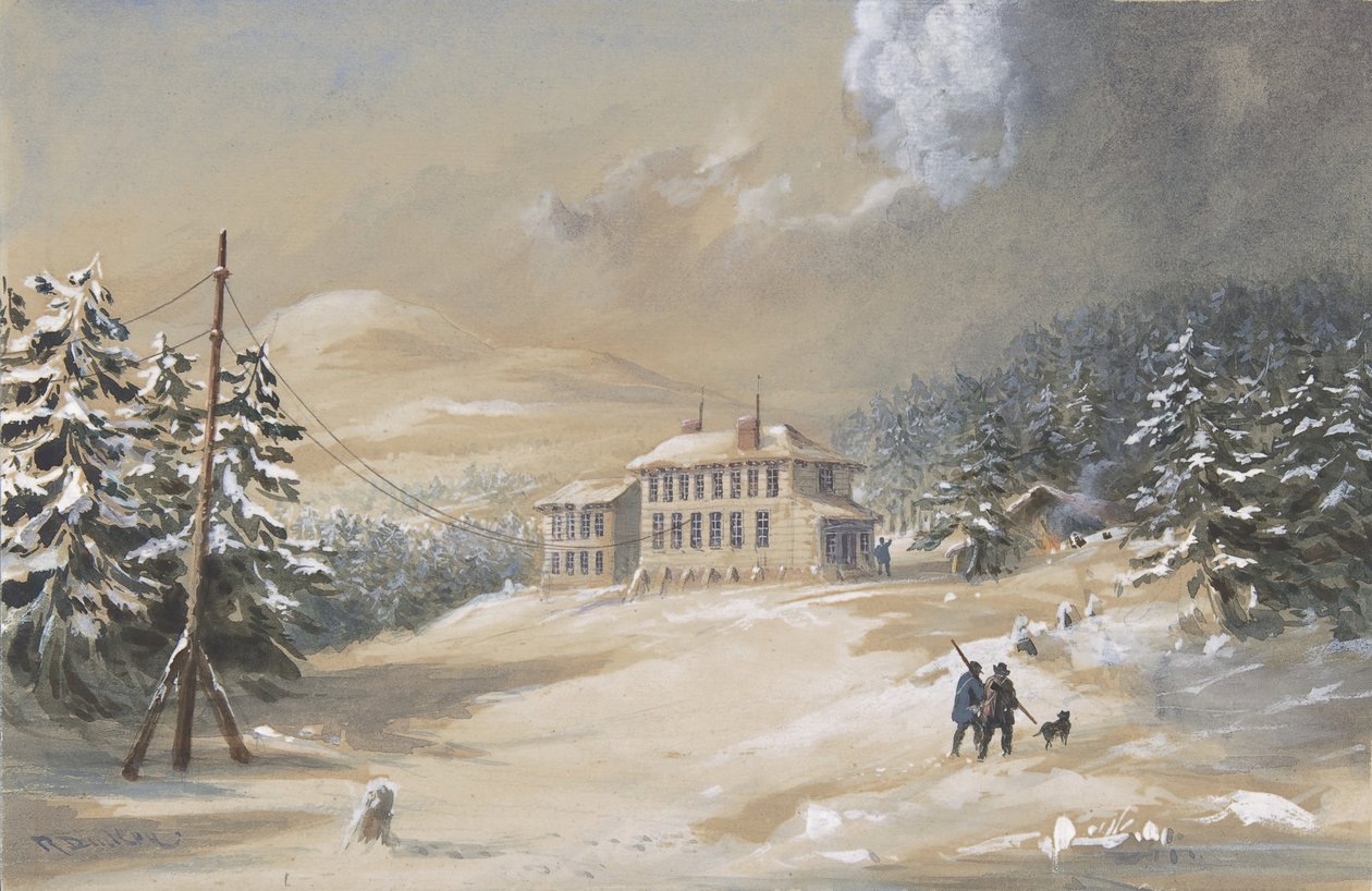 Trinity Bay, Newfoundland, a távíróház külső képe 1857-1858, 1865-66. alkotó: Robert Charles Dudley