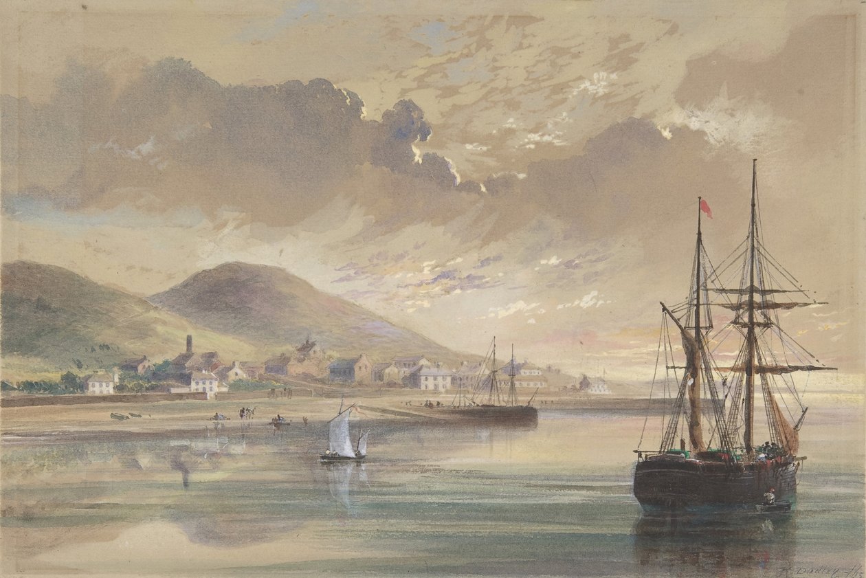 Valentia 1857-1858-ban, az egykori kábel lefektetésekor, 1865-ben. alkotó: Robert Charles Dudley