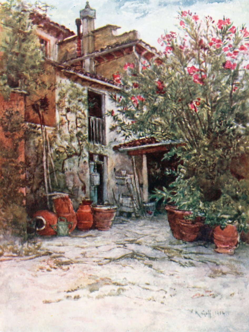 Egy toszkán farm (színes litográfia) alkotó: Robert Charles Goff