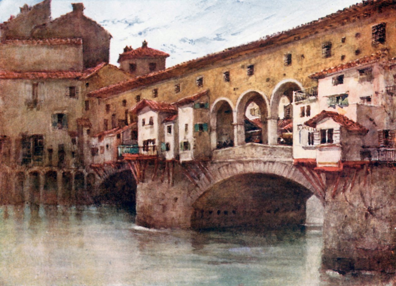 Tanulmány, a Ponte Vecchio keleti oldalát és a Via de