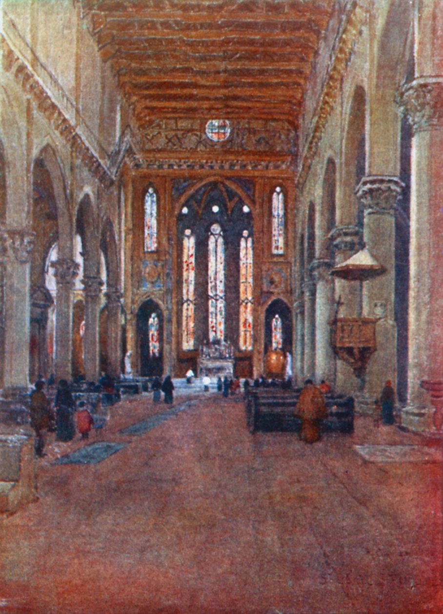A Santa Croce ferences templom keletről (színes litográfia) alkotó: Robert Charles Goff