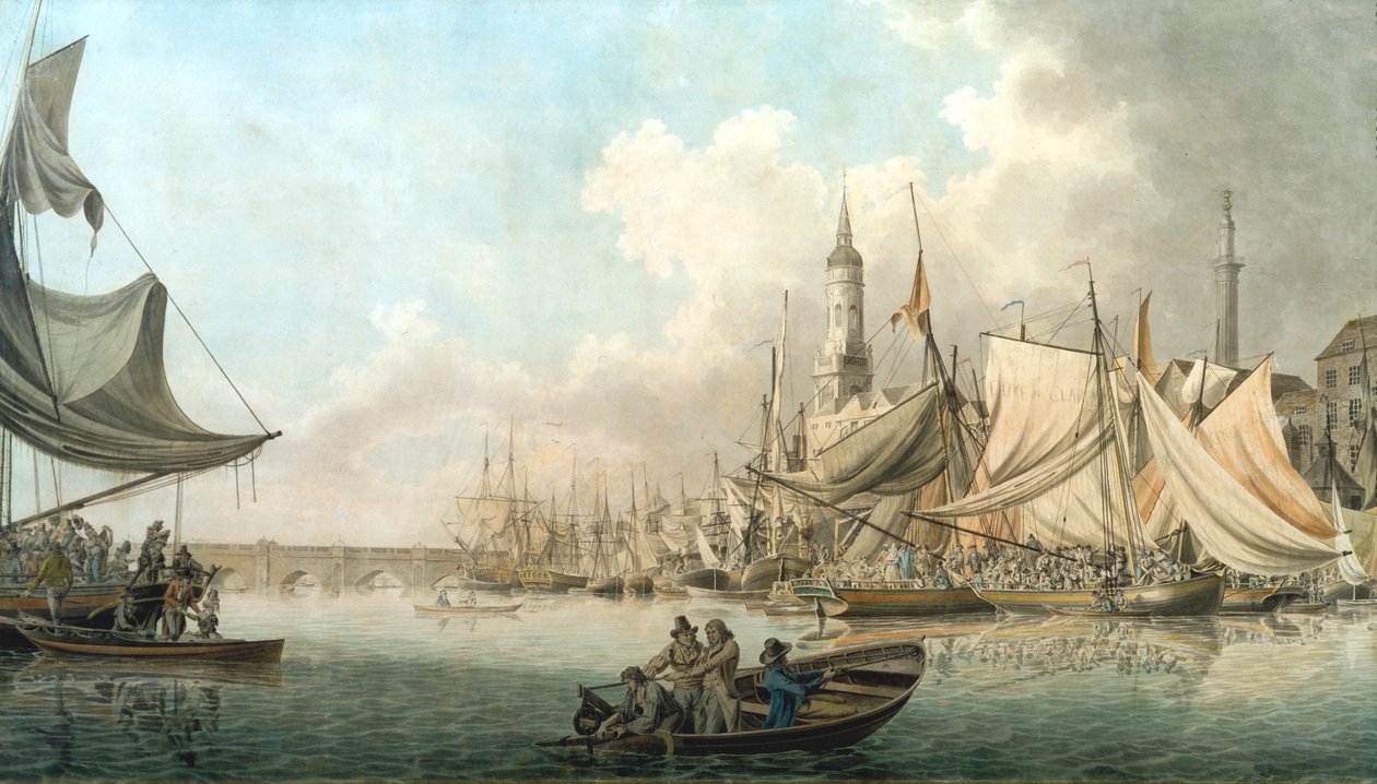 „Billingsgate at High Water”, 1792. alkotó: Robert Clevely
