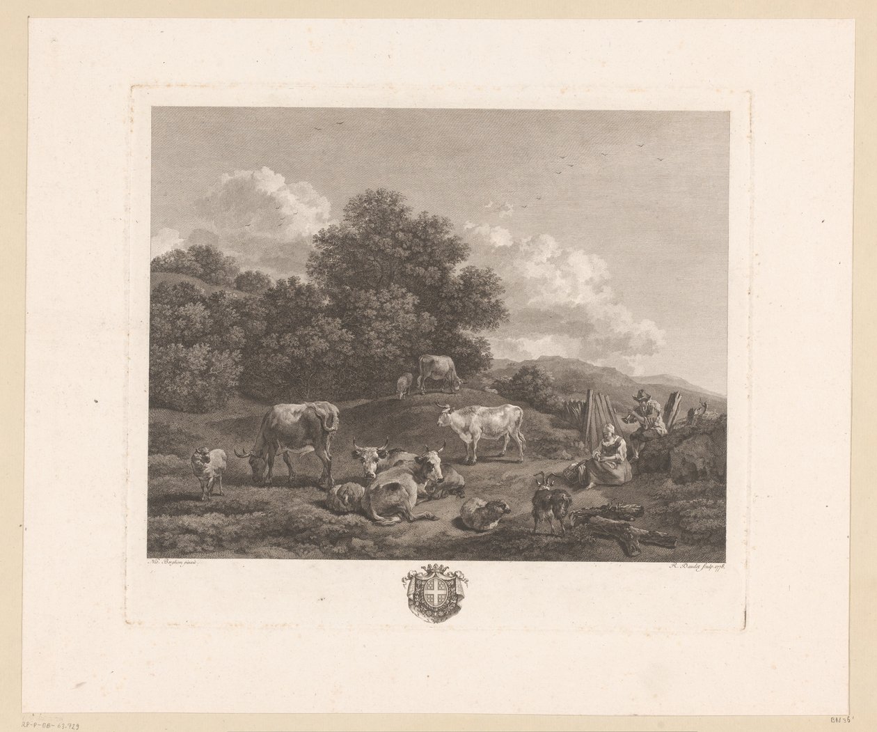 Landschap a pásztorokat vízbe hozza A holland csorda alkotó: Robert Daudet (II)