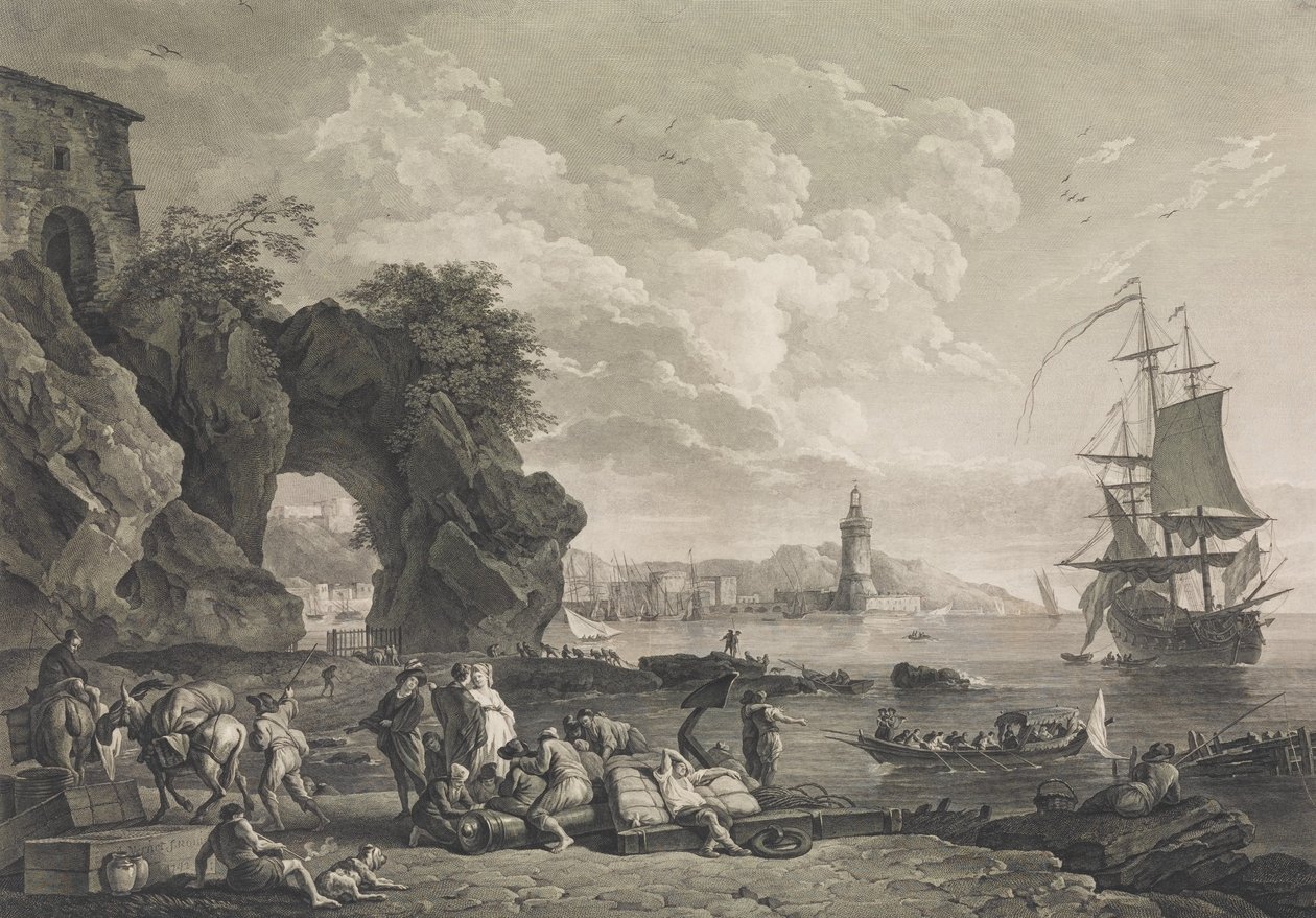 Pausilype kilátása Nápoly mellett, 1785. alkotó: Robert Daudet