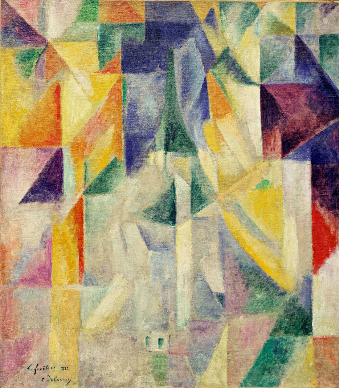 Ablakok. Robert Delaunay (1885-1941) festménye, enkausztik vászonra alkotó: Robert Delaunay