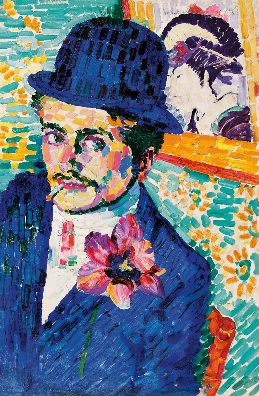 Férfi tulipánnal (Jean Metzinger portréja) alkotó: Robert Delaunay