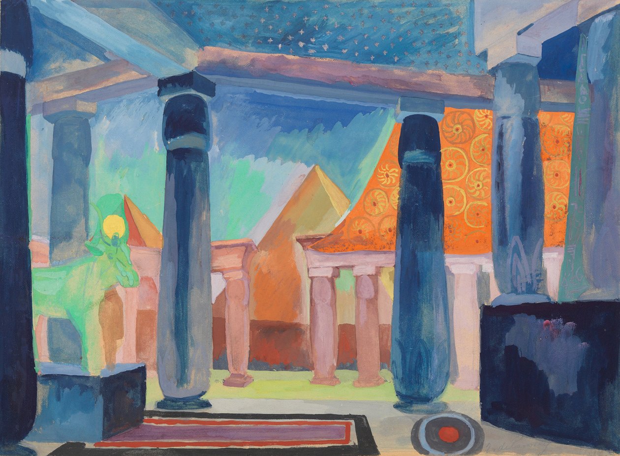 Színpadterv Kleopátrának, 1918 körül (akvarell, gouache, fémfesték és grafit papíron) alkotó: Robert Delaunay