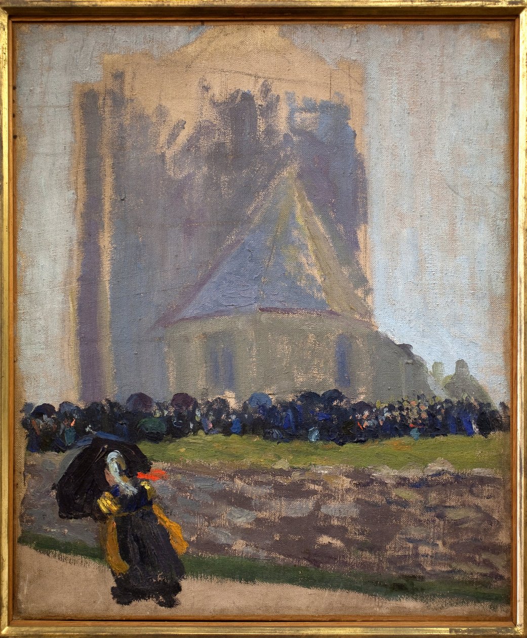 A négyzet alakú torony Saint Guenole-ban. Robert Delaunay (1885-1941) festménye. Olaj, vászon, 1905 körül. Bresti Szépművészeti Múzeum. alkotó: Robert Delaunay
