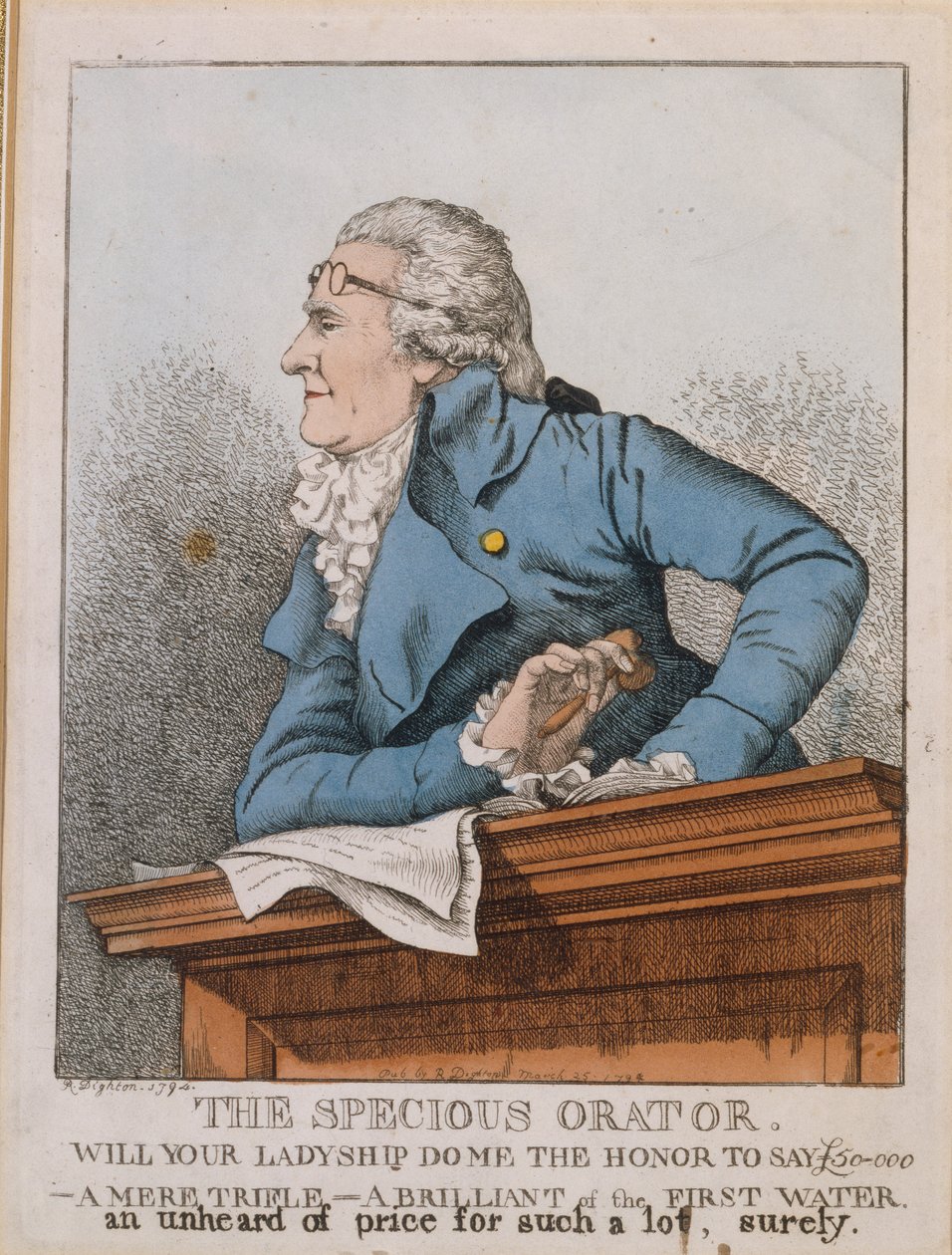 "Egy szónoklatos szónok", James Christie alkotó: Robert Dighton