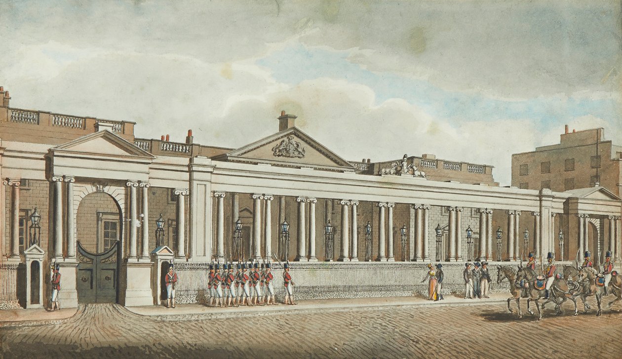 Carlton House, Pall Mall (toll, tinta és akvarell) alkotó: Robert Dighton