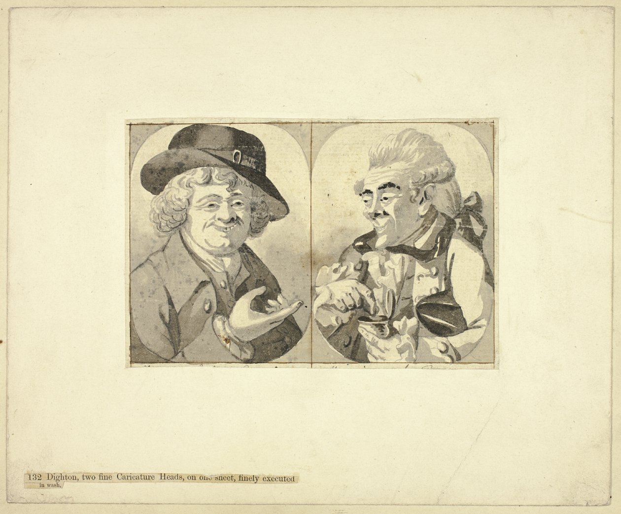 Két mellig érő karikatúra alkotó: Robert Dighton