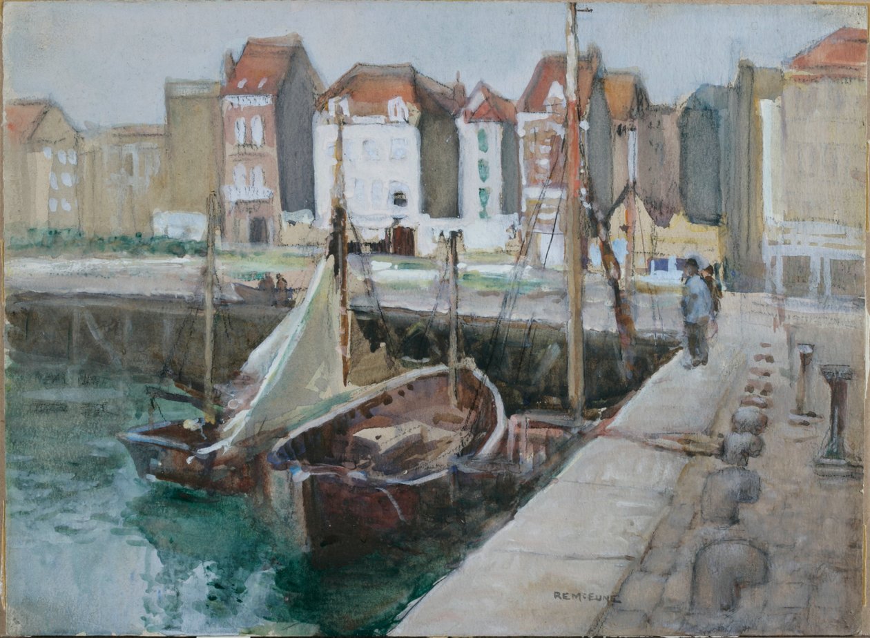 Blankenberge, Belgium (ceruza és akvarell papíron) alkotó: Robert Ernest McEune