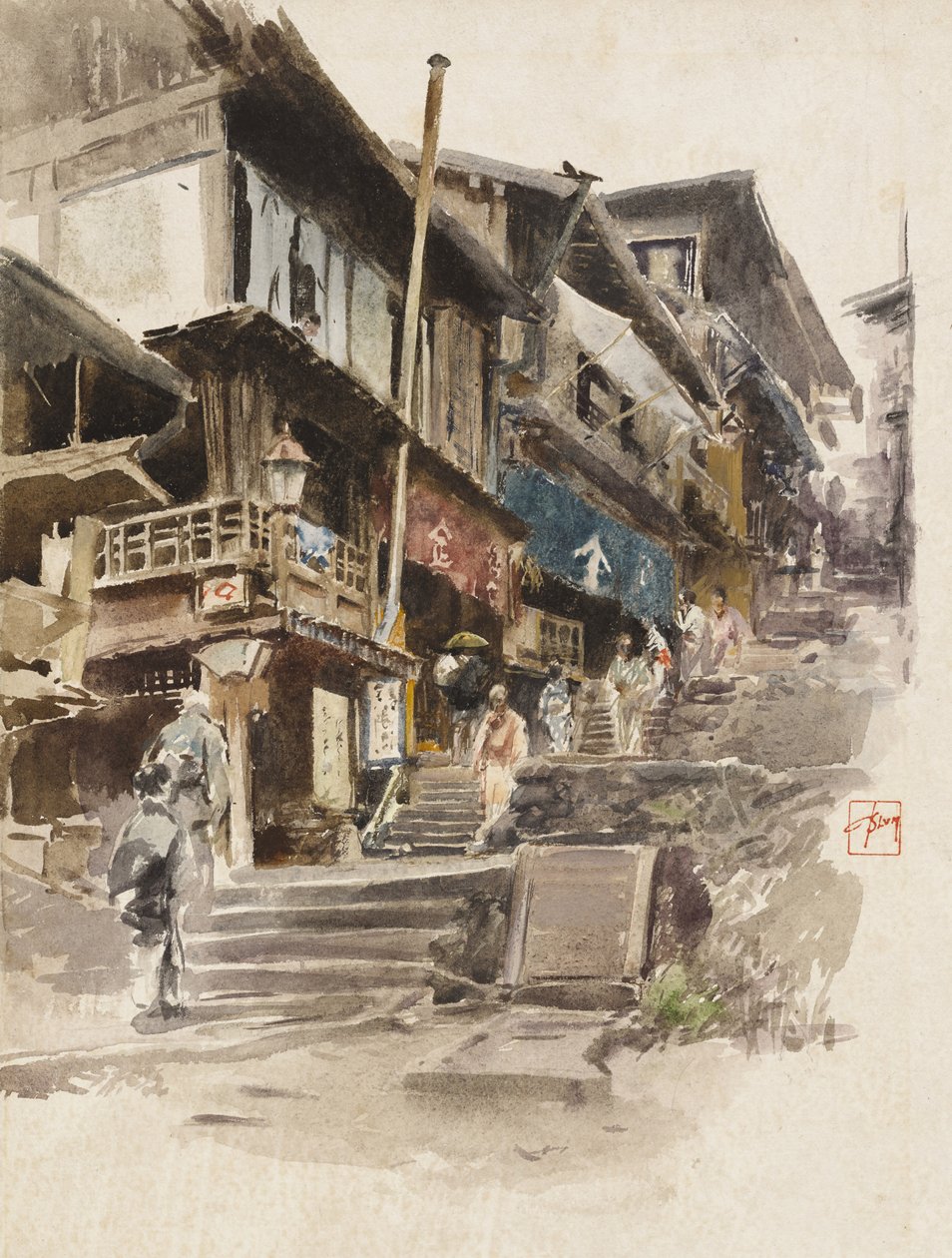 Egy utca Ikaóban, Japánban II, 1890 alkotó: Robert Frederick Blum