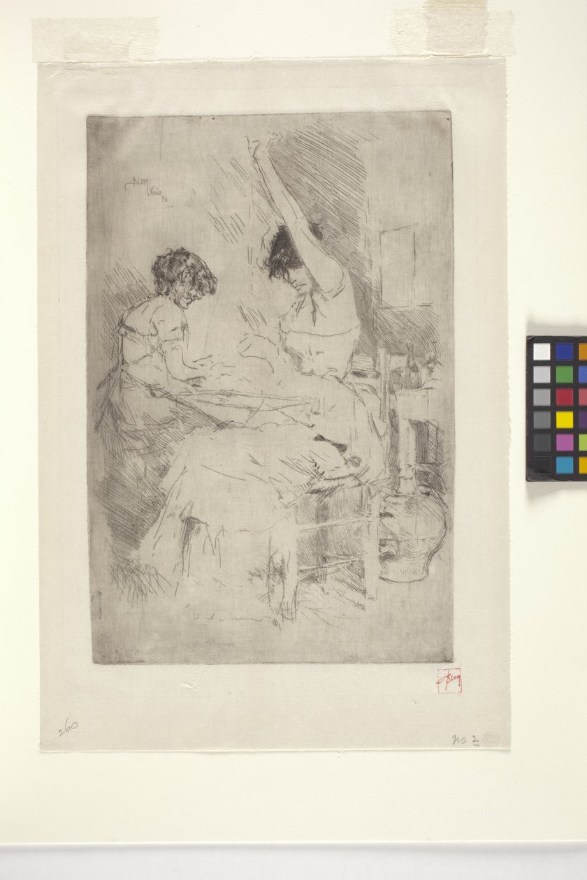 Gyöngyfűzők, Velence (rézkarc) alkotó: Robert Frederick Blum