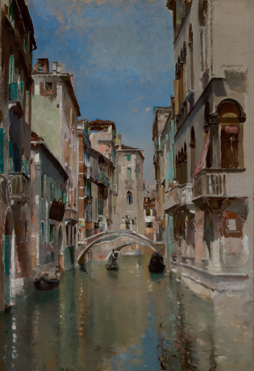 Canal Velencében, San Trovaso negyed, kb. 1885. alkotó: Robert Frederick Blum