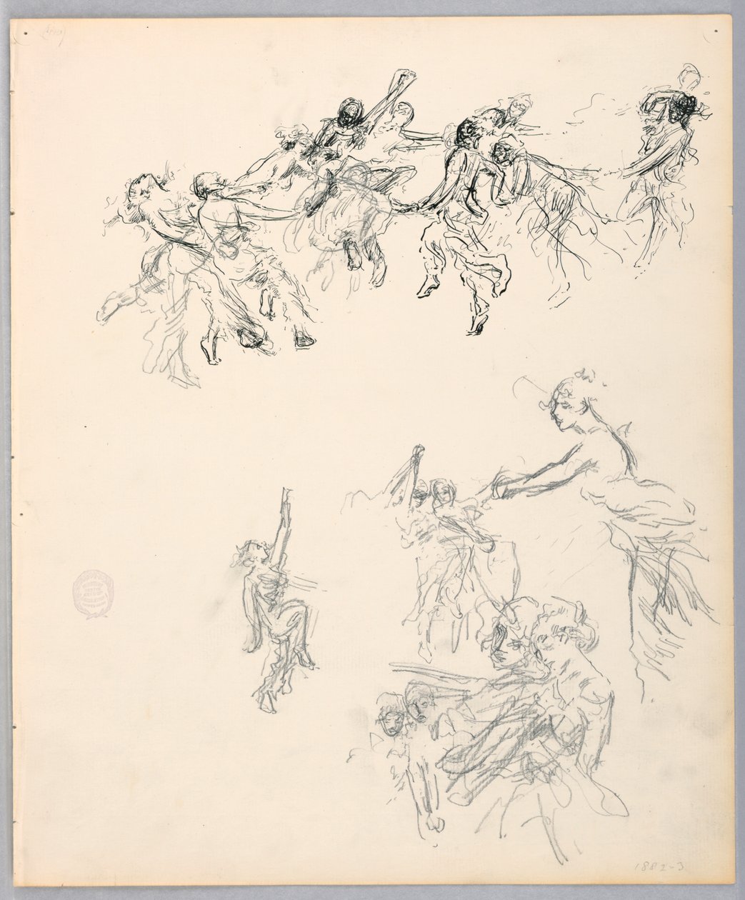 Rajz, Táncoló alakok, 1882-83 alkotó: Robert Frederick Blum