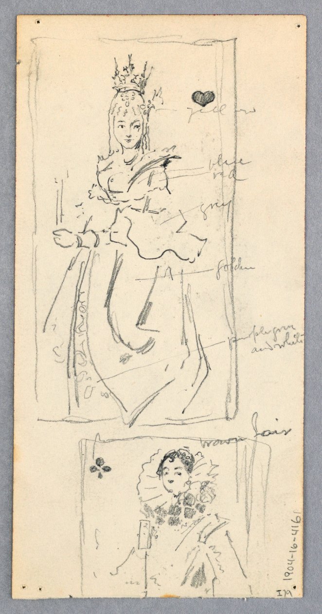 Rajz, Utcai jelenet, Olaszország (recto); Két keretbe foglalt nézet nőkről játékkártyákon (verso), 1882 alkotó: Robert Frederick Blum