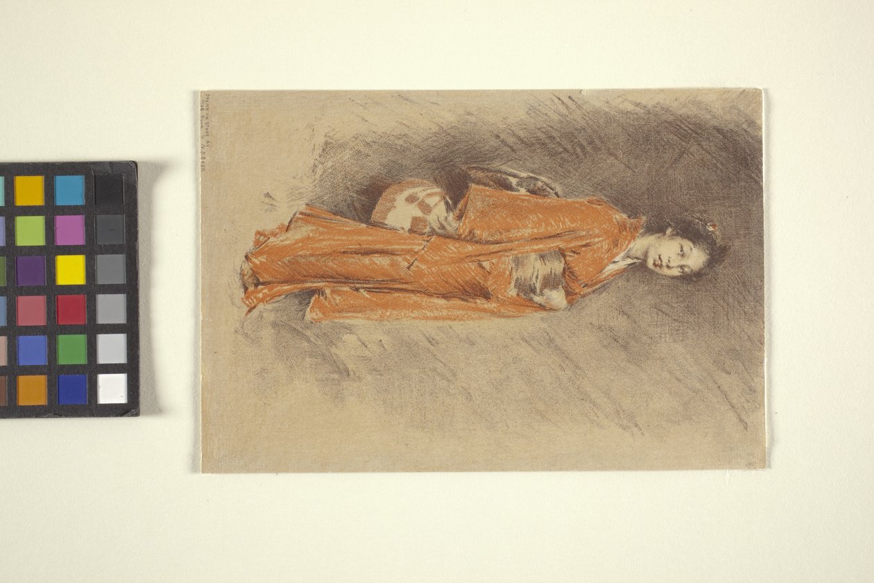Japán nő kimonóban (tinta) alkotó: Robert Frederick Blum