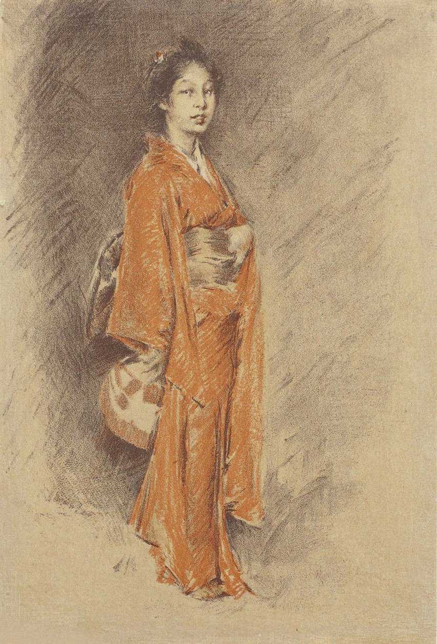 Japán nő kimonóban alkotó: Robert Frederick Blum