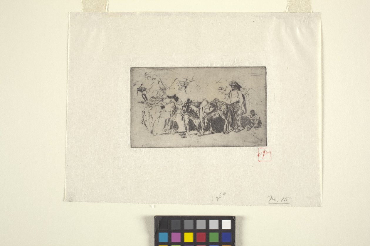 Férfiak és szamarak, Róma (tinta) alkotó: Robert Frederick Blum