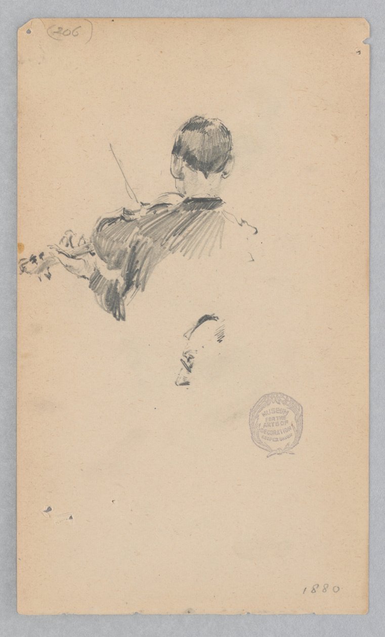 Hegedűn játszó zenész alkotó: Robert Frederick Blum