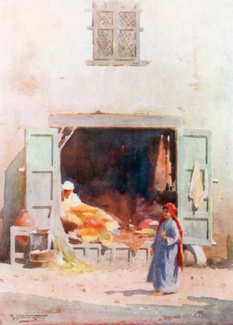 Egy kairói bolt (színes litográfia) alkotó: Robert George Talbot Kelly