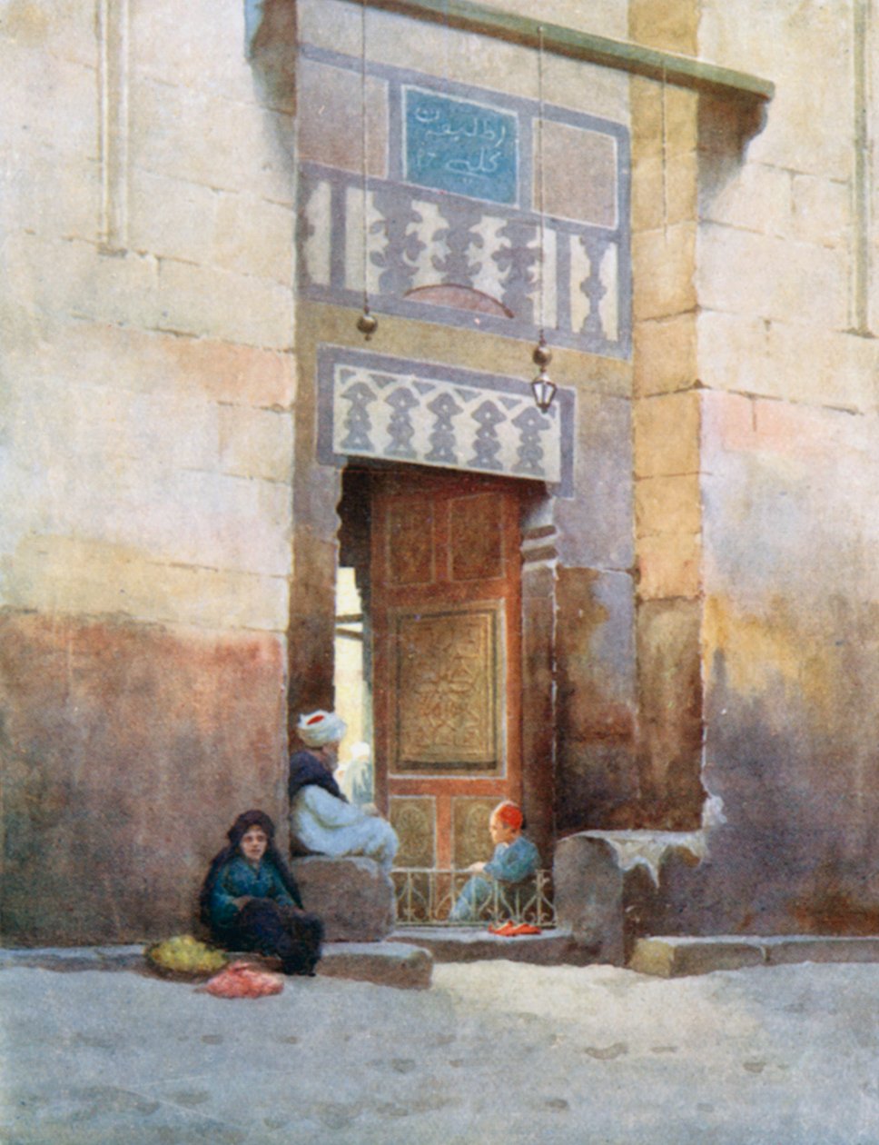 Mecsetajtó, Kairó (színes litográfia) alkotó: Robert George Talbot Kelly
