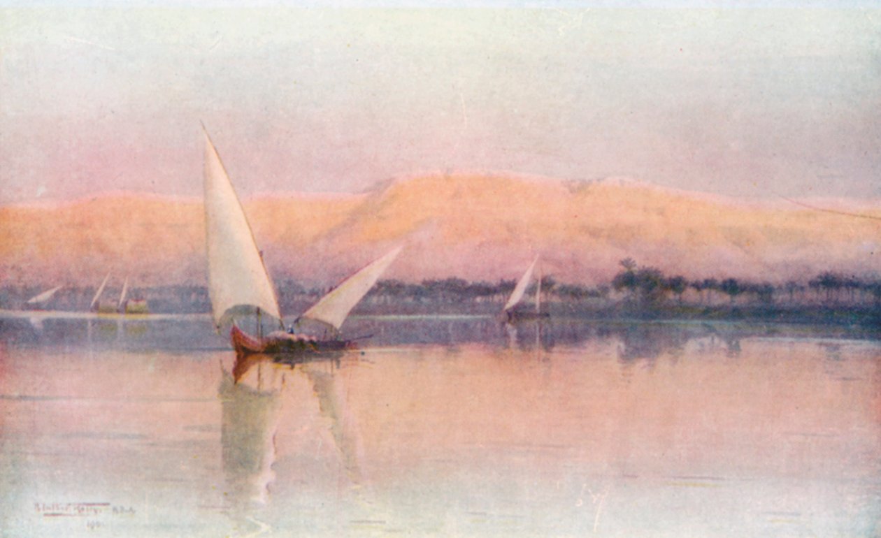 A Nílus utófénye (színes litográfia) alkotó: Robert George Talbot Kelly