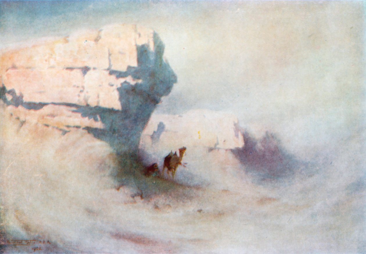 Homokvihar (színes litográfia) alkotó: Robert George Talbot Kelly