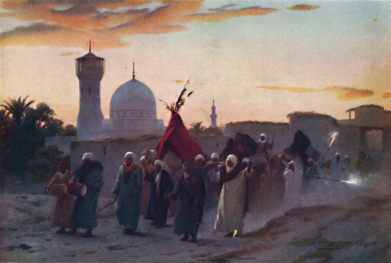 Esküvői körmenet Menzalában: A menyasszony hazatérése, 1880, 1904 alkotó: Robert George Talbot Kelly