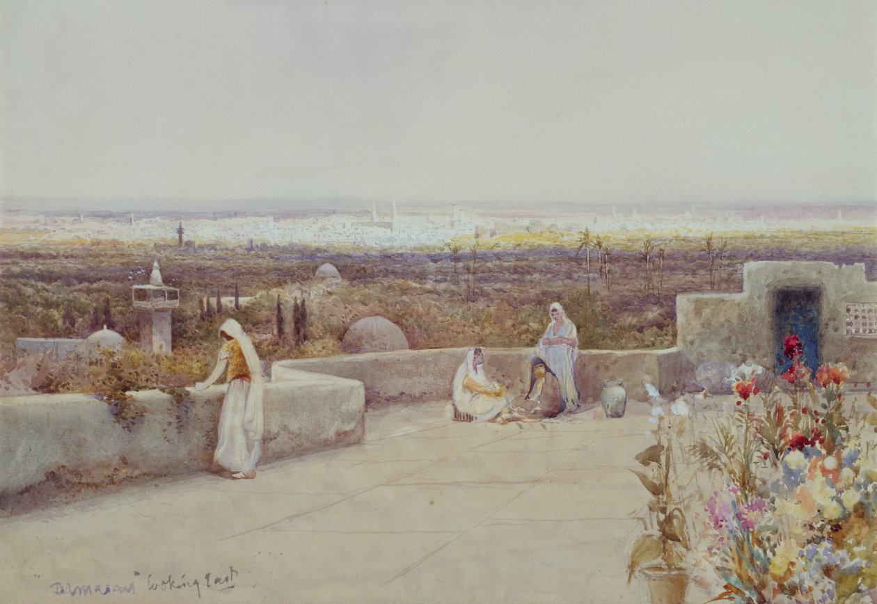 Damaszkusz Keletre néz (akvarell) alkotó: Robert George Talbot Kelly