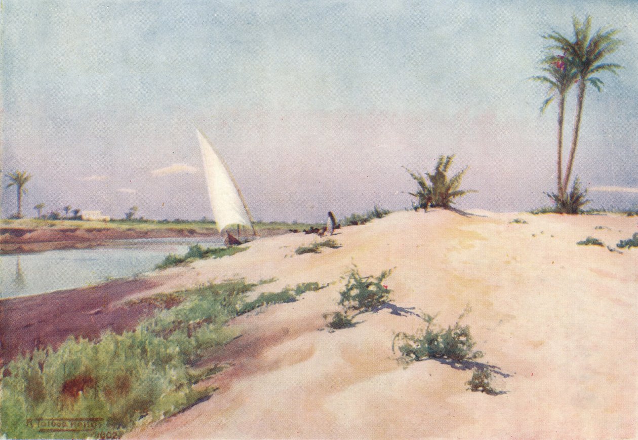 Az Ismailia-csatornán, Tel-El-Kebir közelében, 1880, 1904 alkotó: Robert George Talbot Kelly