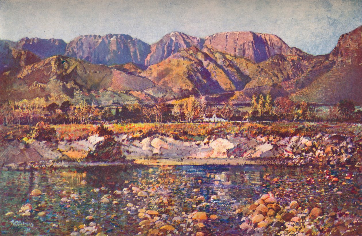Wemmers Hoek hegység Wemmershoek a Berg folyótól, Cape Western tartomány, XX. század alkotó: Robert Gwelo Goodman