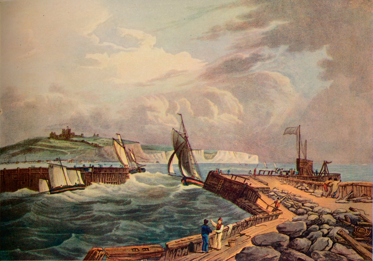 Cutter belép Dover kikötőjébe, 1819 alkotó: Robert Havell