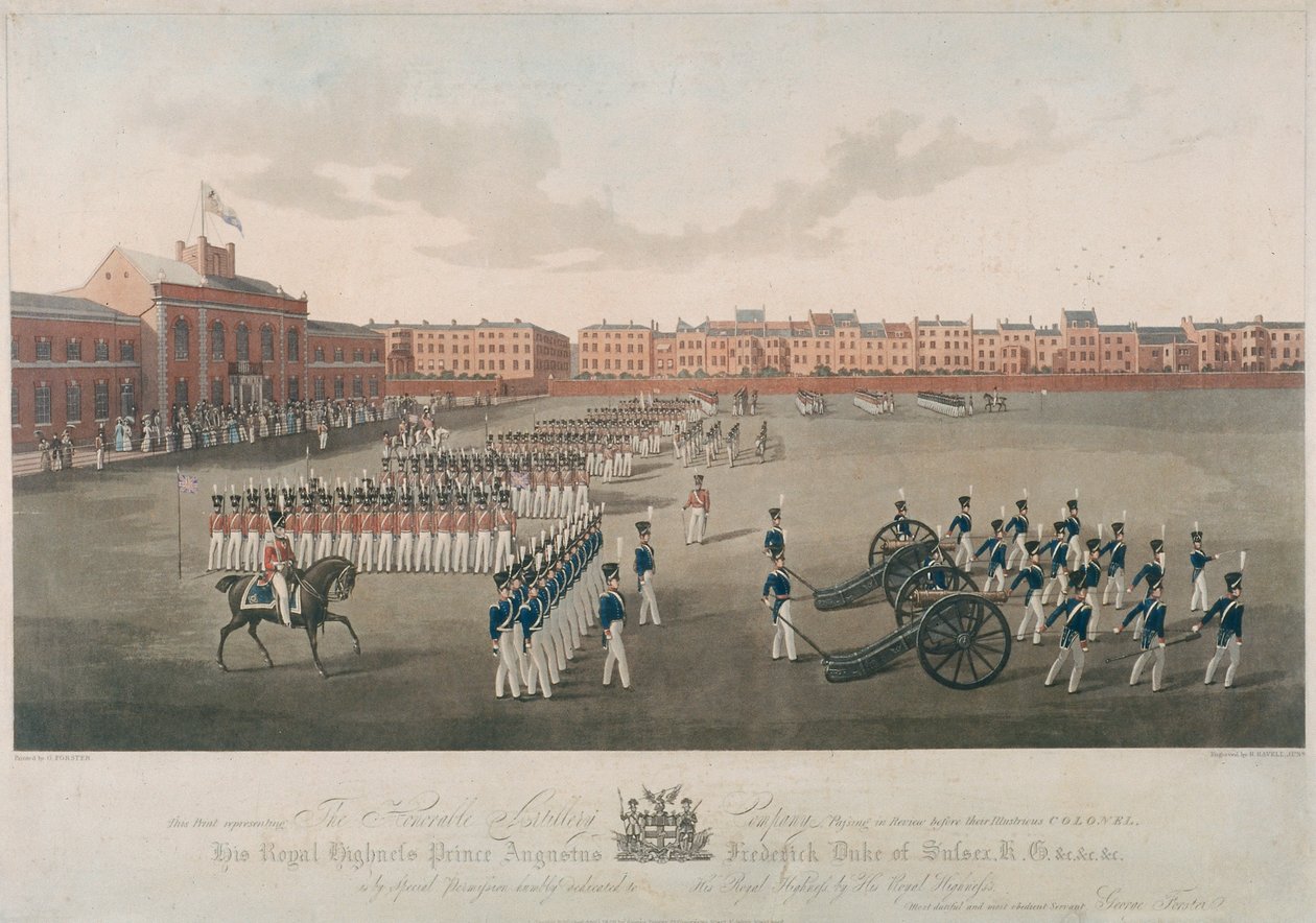 Scene of Honourable Artillery Company, City Road, Finsbury, Islington, London, 1829 alkotó: Robert Havell