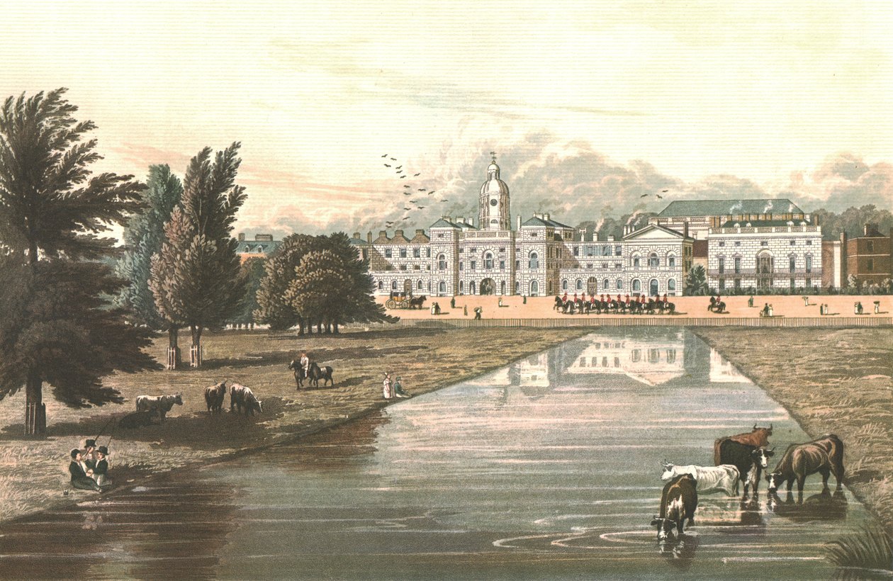 The Horse Guards & Melbourne House, 1821 alkotó: Robert Havell
