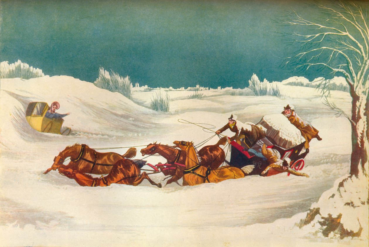 „The Liverpool Mail Near St. Albans”, XIX. század alkotó: Robert Havell
