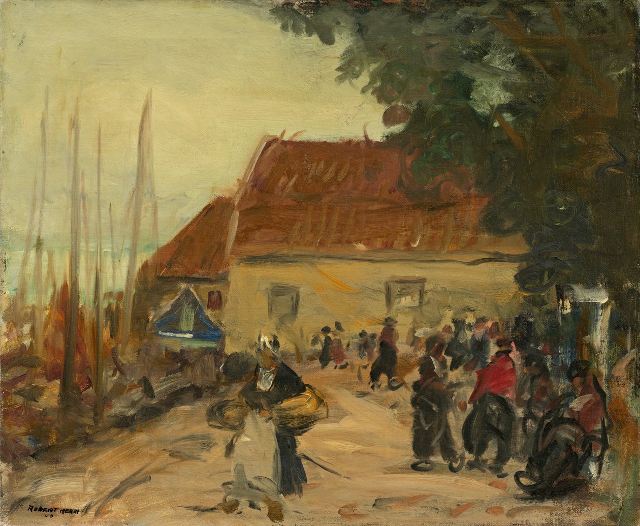 Volendam utcai jelenet alkotó: Robert Henri