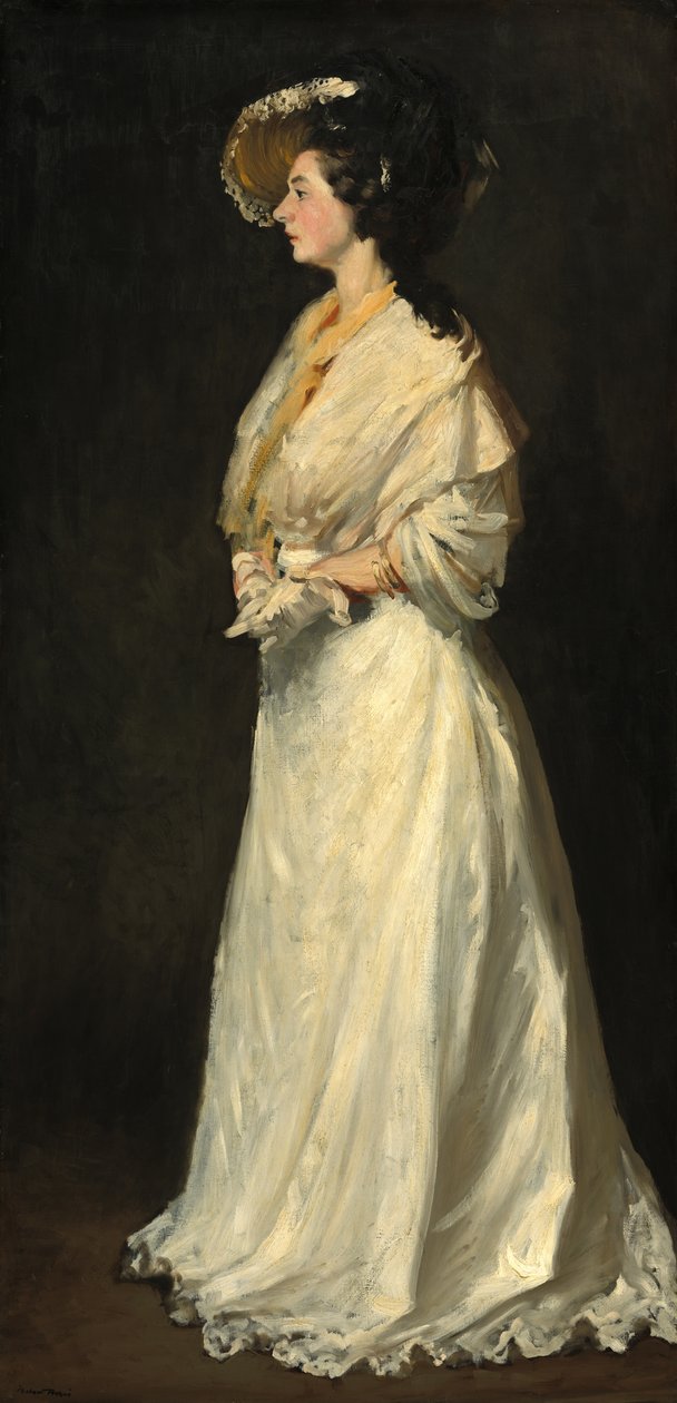Fiatal nő fehérben alkotó: Robert Henri