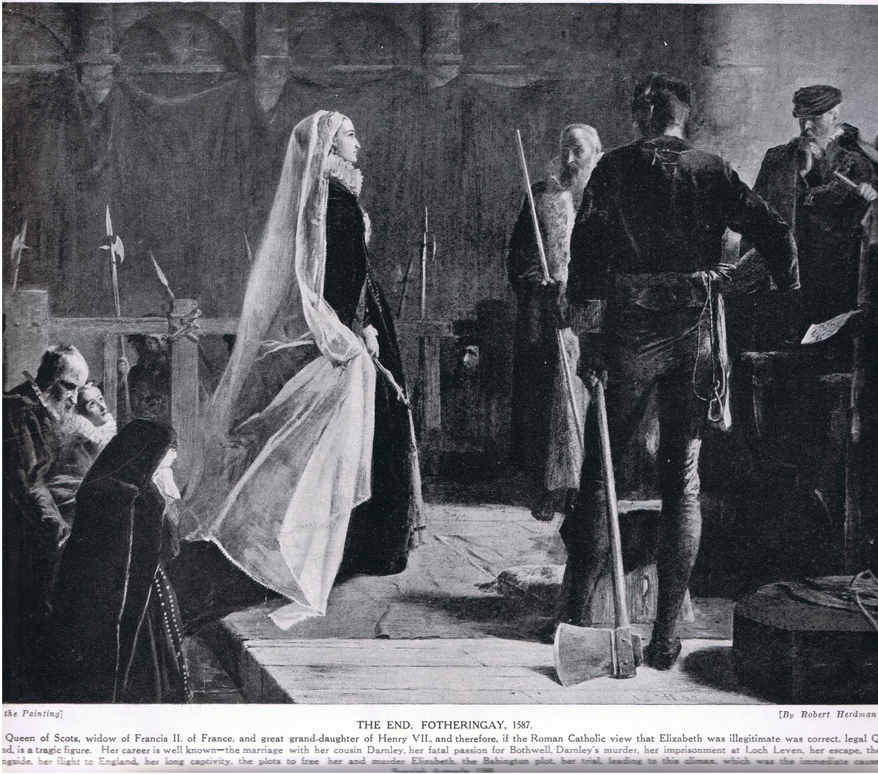 The End, Fotheringay, 1587, illusztráció a Hutchinson
