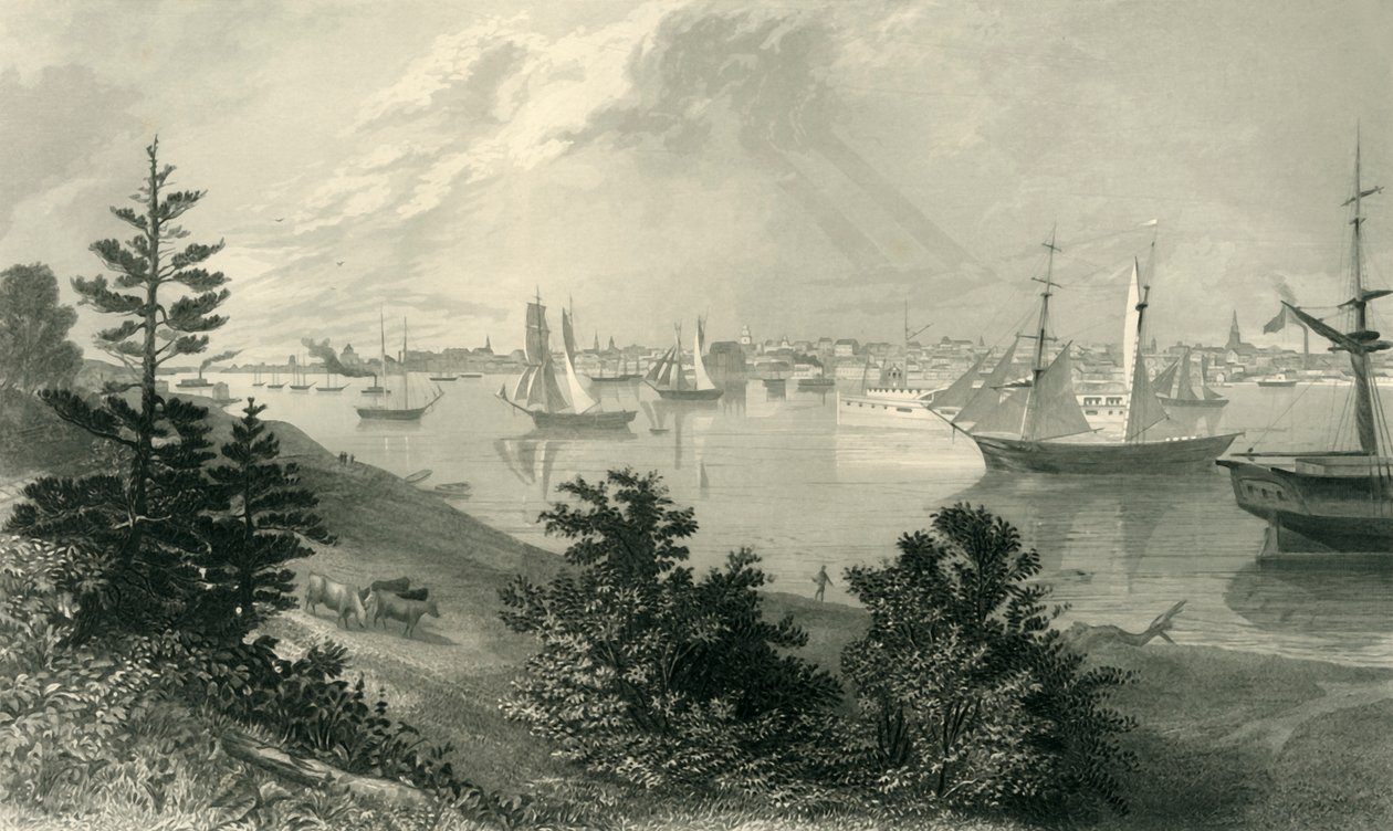 "Detroit városa, Kanada partjáról", 1872. alkotó: Robert Hinshelwood