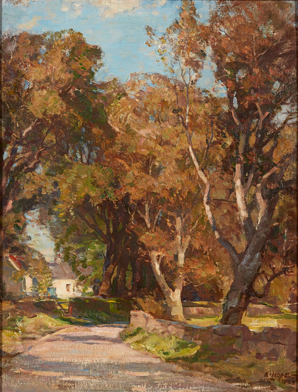 Útszéli Colvend Manse közelében, Dalbeattie (olaj, vászon) alkotó: Robert Hope
