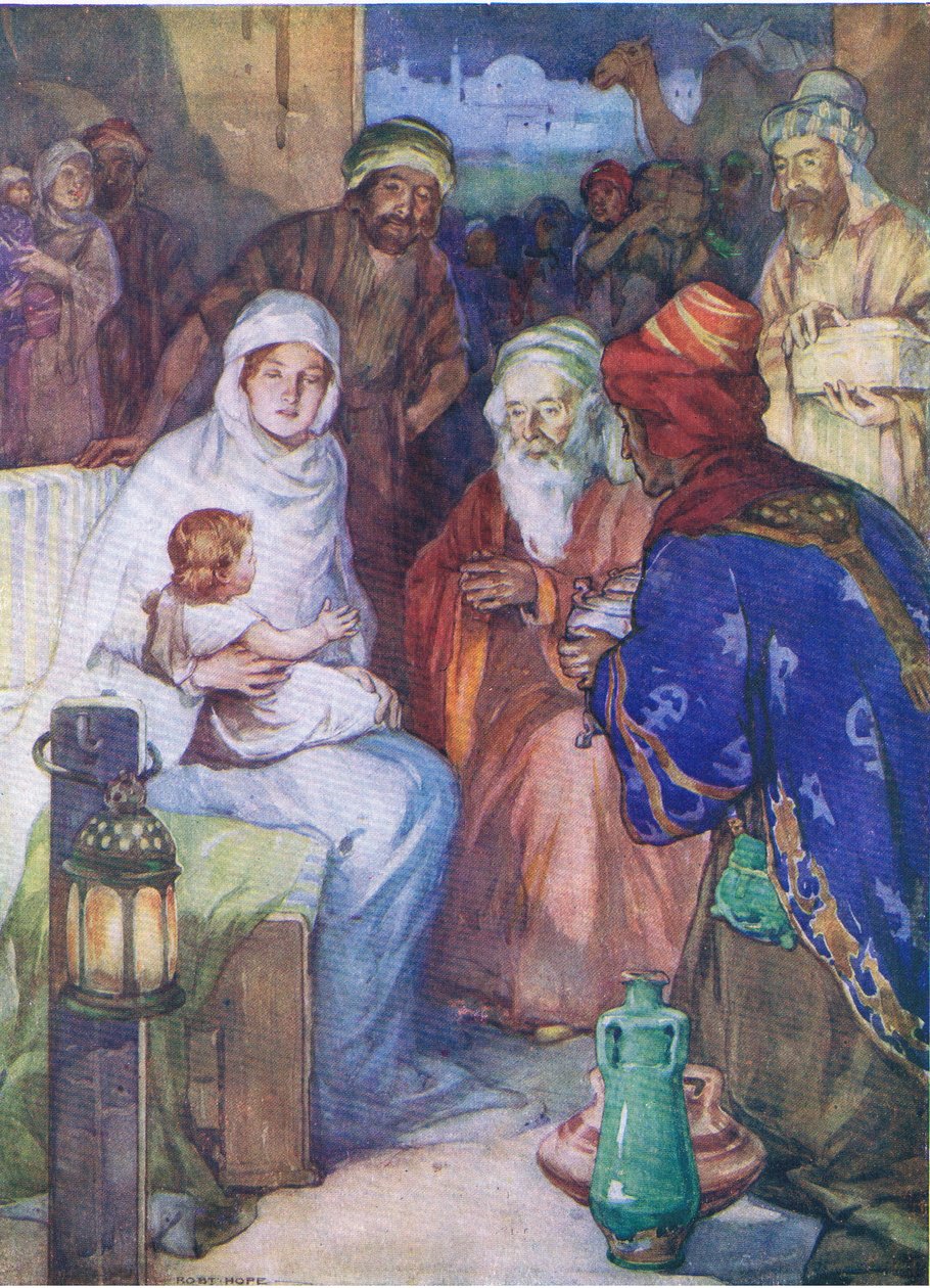 Kelet bölcsei, a Thomas Nelson által kiadott Biblia Képeskönyvből, 1950 körül alkotó: Robert Hope