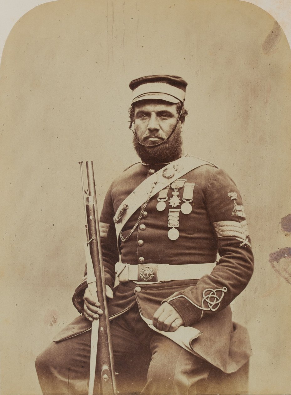 J. Stanton színőrmester, Royal Sappers and Miners, 1856 (szépia fotó) alkotó: Robert Howlett